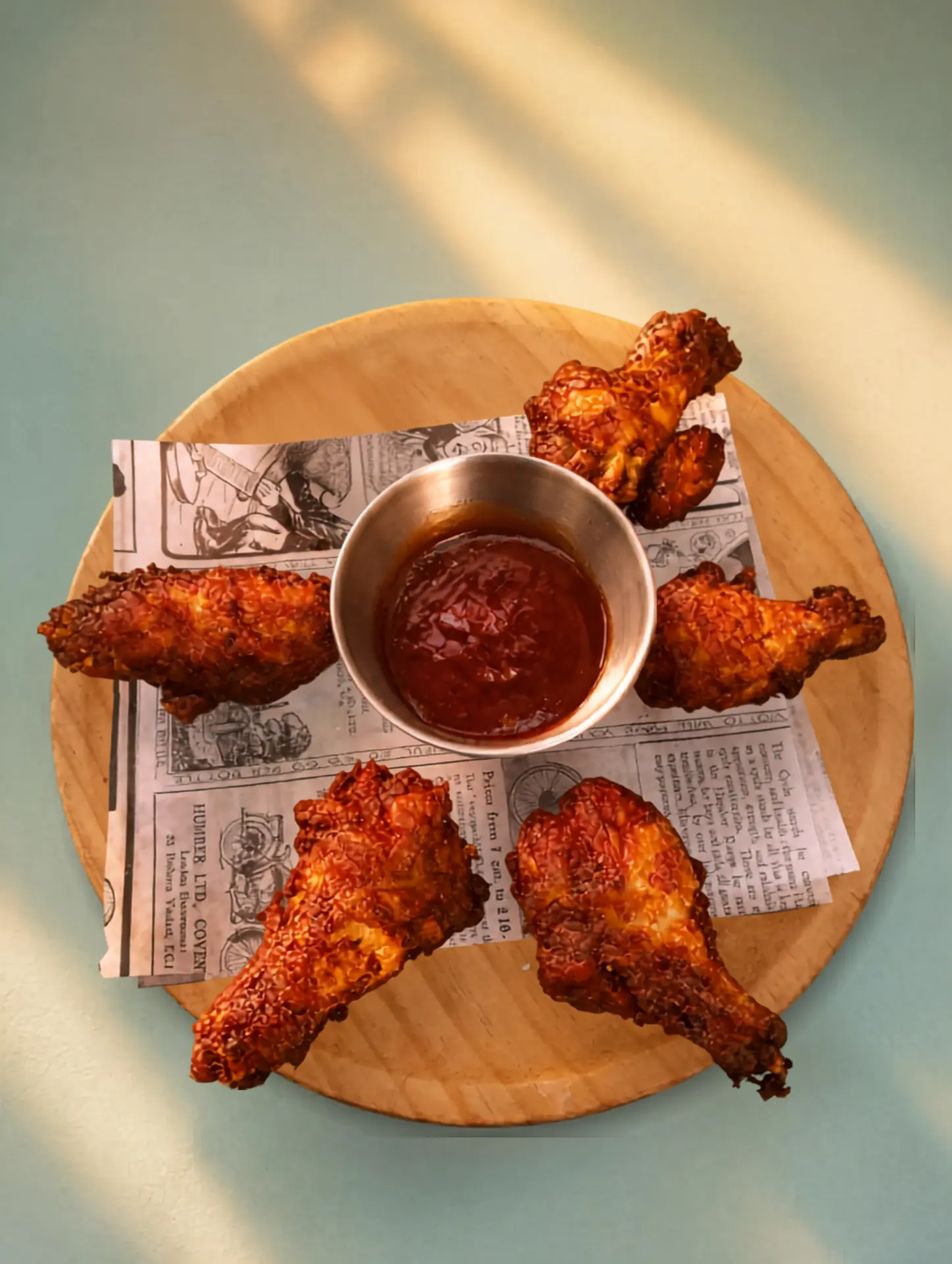 Chicken wings with salsa barbacoa at El Rincón del Poble