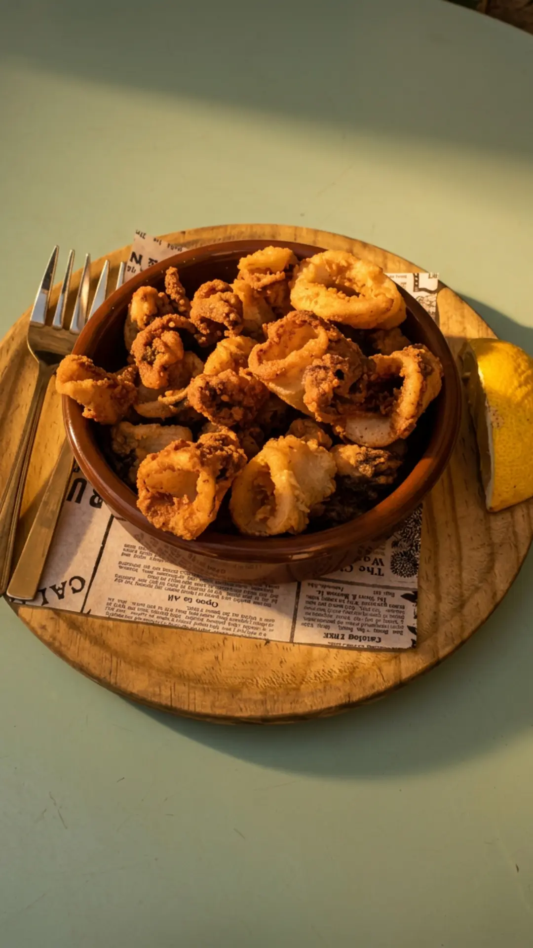 Chipirones a la andaluza with citrus mayonnaise at El Rincón del Poble